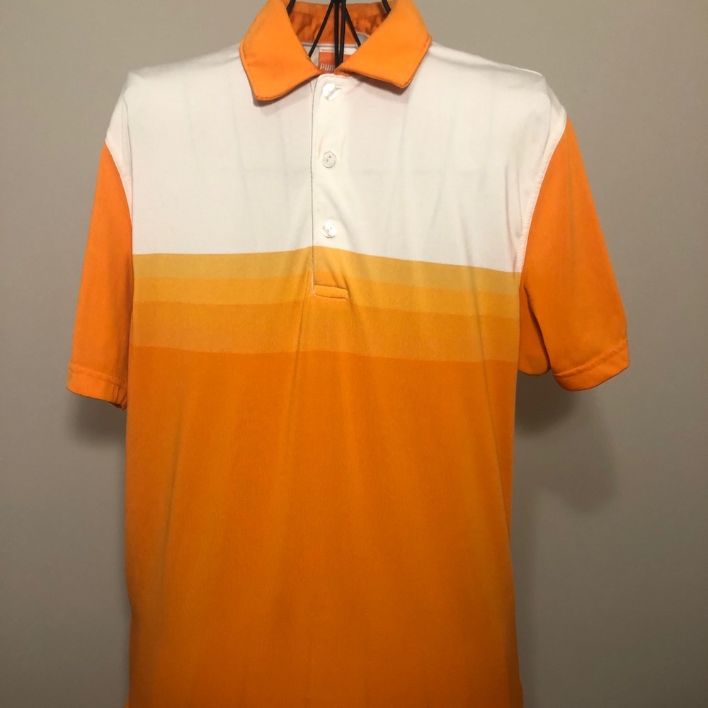 Orange and White Puma Golf shirt, Large